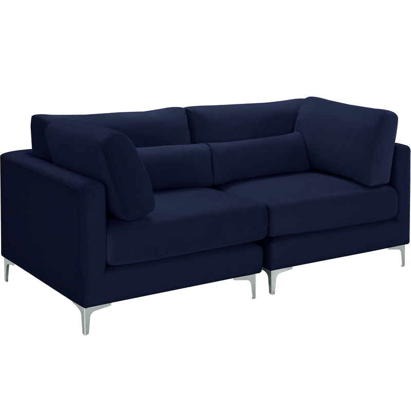 Meridian Julia Navy Velvet Modular Sofa IMAGE 2