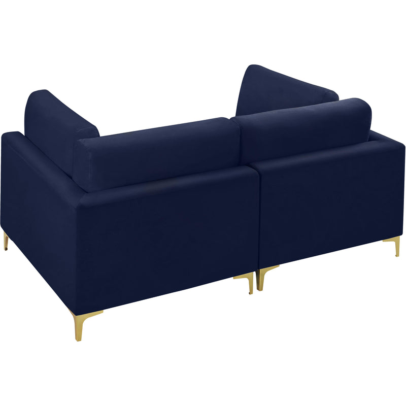 Meridian Julia Navy Velvet Modular Sofa IMAGE 7