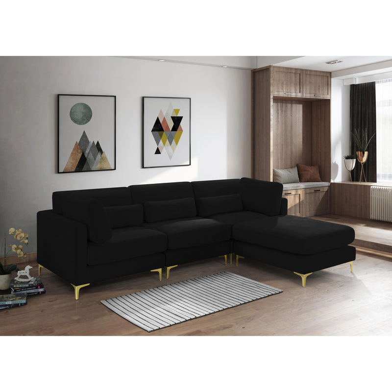 Meridian Julia Black Velvet Modular Sectional (4 Boxes) IMAGE 16