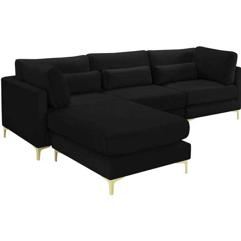 Meridian Julia Black Velvet Modular Sectional (4 Boxes) IMAGE 1