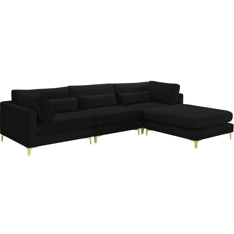 Meridian Julia Black Velvet Modular Sectional (4 Boxes) IMAGE 3