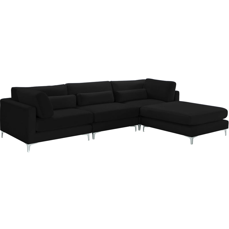 Meridian Julia Black Velvet Modular Sectional (4 Boxes) IMAGE 4