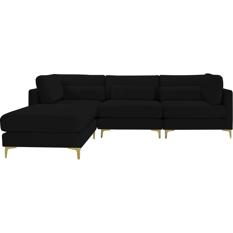 Meridian Julia Black Velvet Modular Sectional (4 Boxes) IMAGE 5