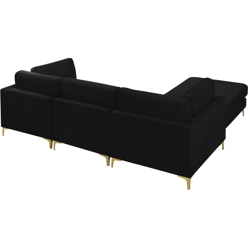 Meridian Julia Black Velvet Modular Sectional (4 Boxes) IMAGE 9