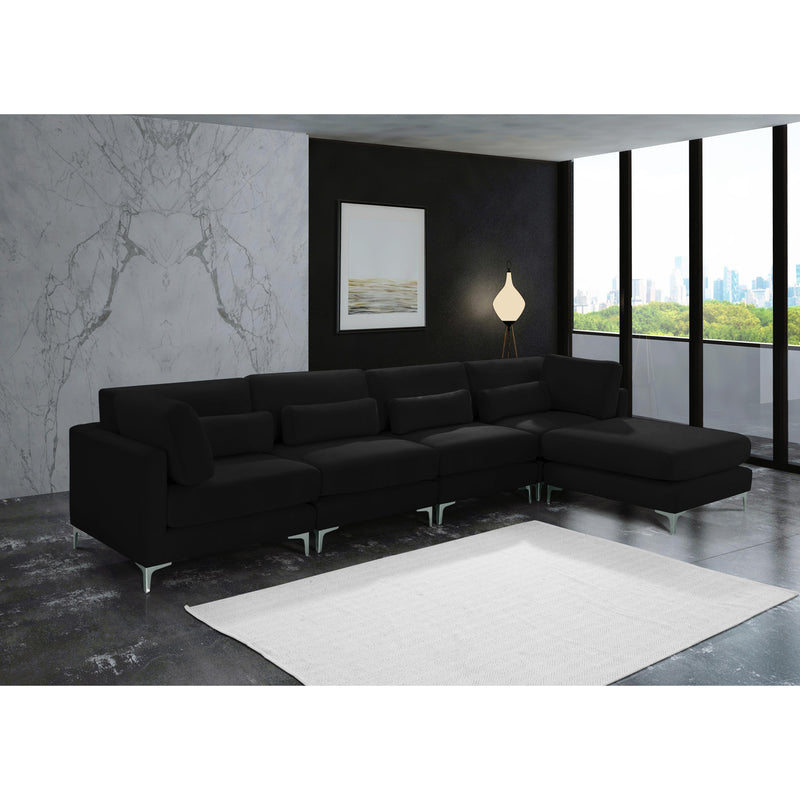 Meridian Julia Black Velvet Modular Sectional (5 Boxes) IMAGE 15