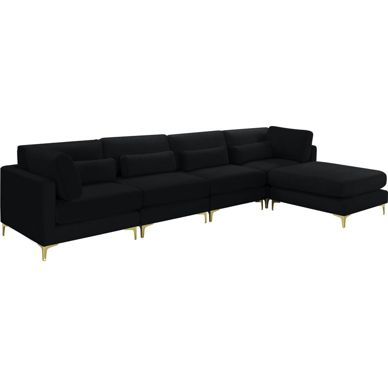 Meridian Julia Black Velvet Modular Sectional (5 Boxes) IMAGE 1