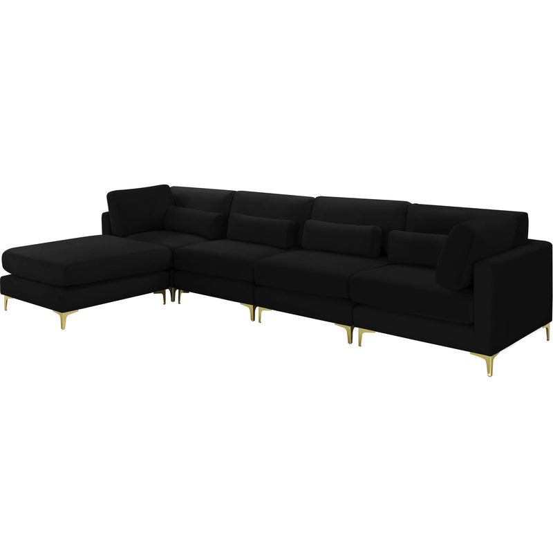 Meridian Julia Black Velvet Modular Sectional (5 Boxes) IMAGE 3