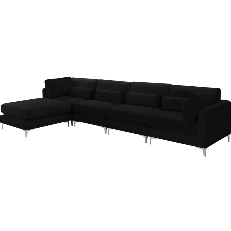 Meridian Julia Black Velvet Modular Sectional (5 Boxes) IMAGE 4