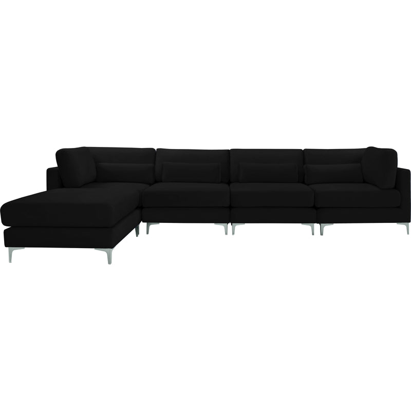 Meridian Julia Black Velvet Modular Sectional (5 Boxes) IMAGE 6