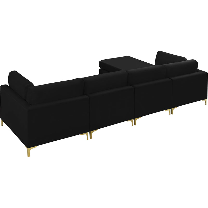 Meridian Julia Black Velvet Modular Sectional (5 Boxes) IMAGE 9