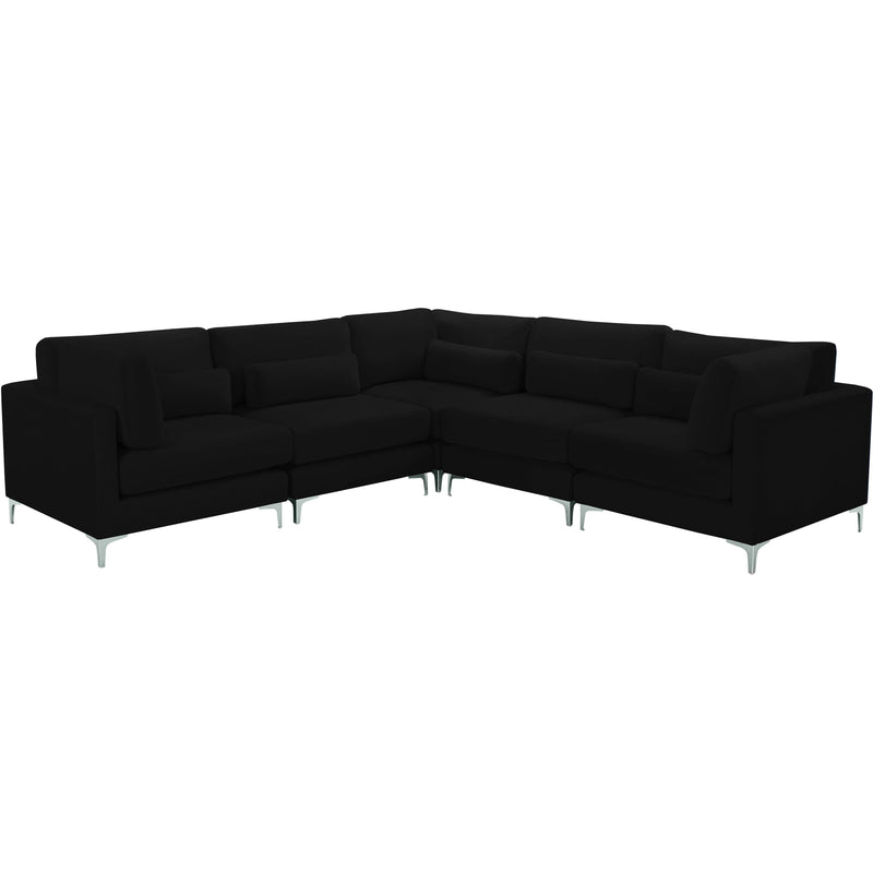 Meridian Julia Black Velvet Modular Sectional (5 Boxes) IMAGE 2