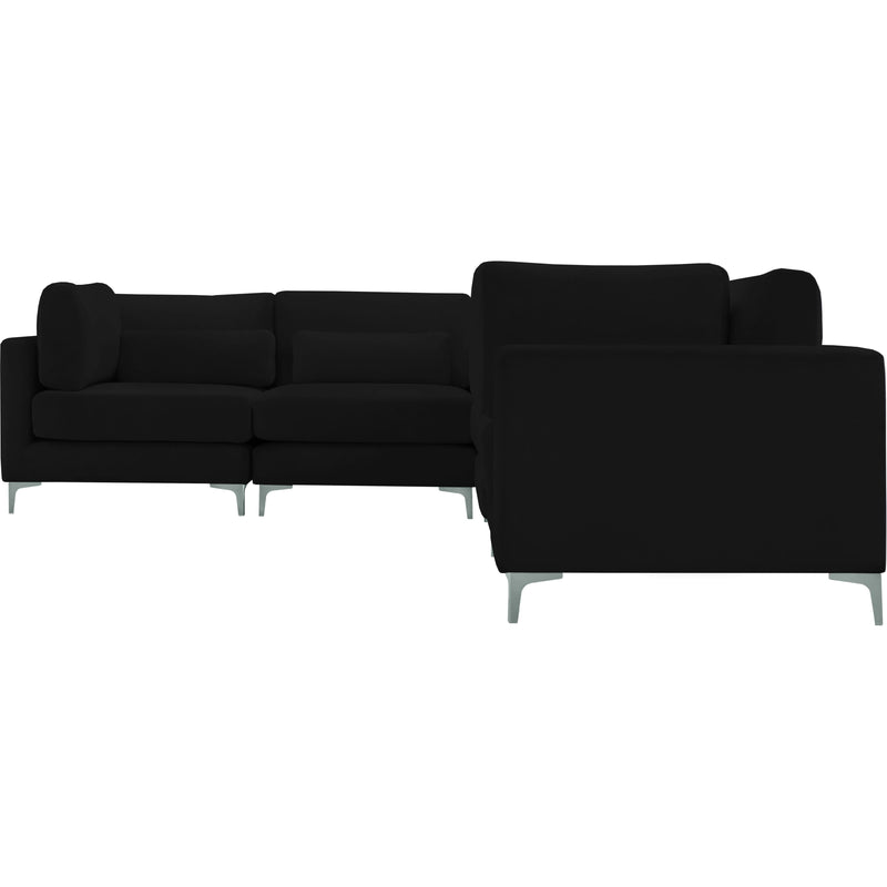 Meridian Julia Black Velvet Modular Sectional (5 Boxes) IMAGE 4