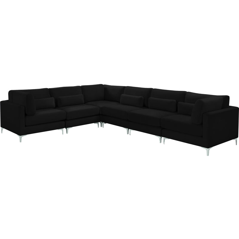 Meridian Julia Black Velvet Modular Sectional (6 Boxes) IMAGE 2