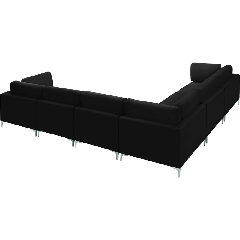 Meridian Julia Black Velvet Modular Sectional (6 Boxes) IMAGE 8