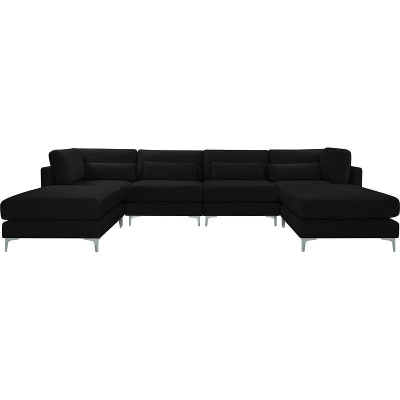 Meridian Julia Black Velvet Modular Sectional (6 Boxes) IMAGE 2