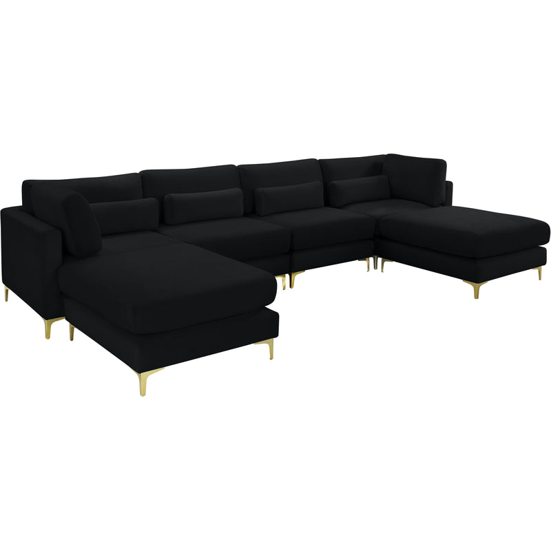 Meridian Julia Black Velvet Modular Sectional (6 Boxes) IMAGE 3