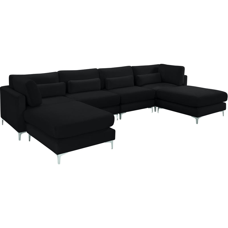 Meridian Julia Black Velvet Modular Sectional (6 Boxes) IMAGE 4