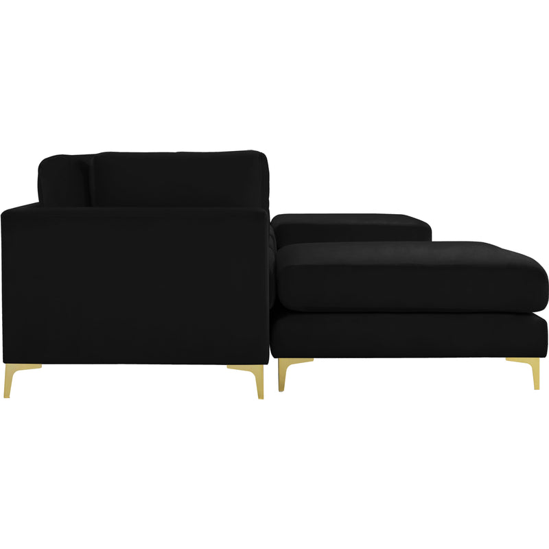 Meridian Julia Black Velvet Modular Sectional (6 Boxes) IMAGE 5