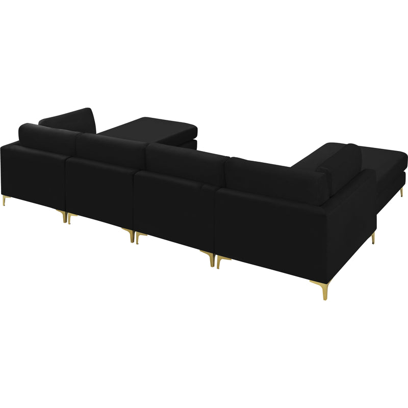 Meridian Julia Black Velvet Modular Sectional (6 Boxes) IMAGE 8