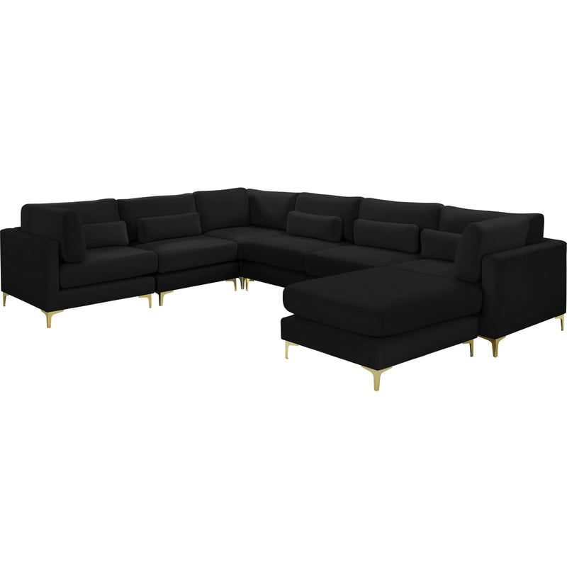 Meridian Julia Black Velvet Modular Sectional (7 Boxes) IMAGE 1