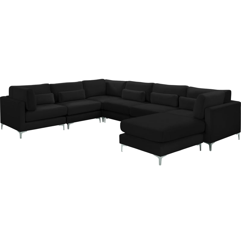 Meridian Julia Black Velvet Modular Sectional (7 Boxes) IMAGE 2