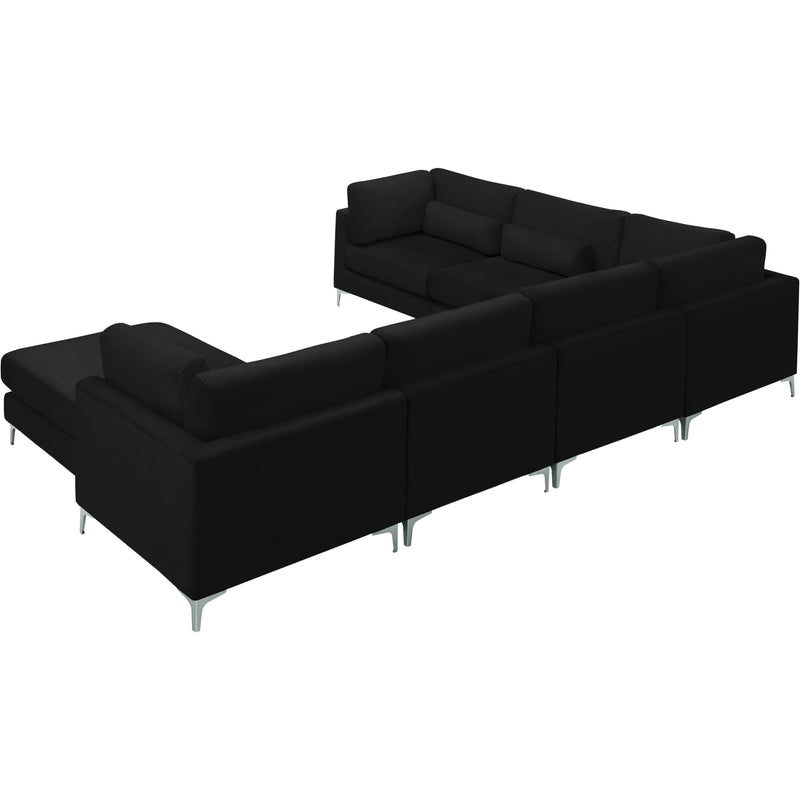 Meridian Julia Black Velvet Modular Sectional (7 Boxes) IMAGE 6