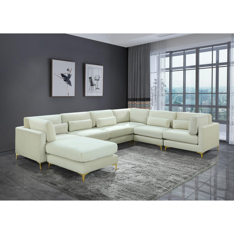 Meridian Julia Cream Velvet Modular Sectional (7 Boxes) IMAGE 12