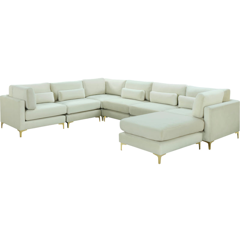 Meridian Julia Cream Velvet Modular Sectional (7 Boxes) IMAGE 1