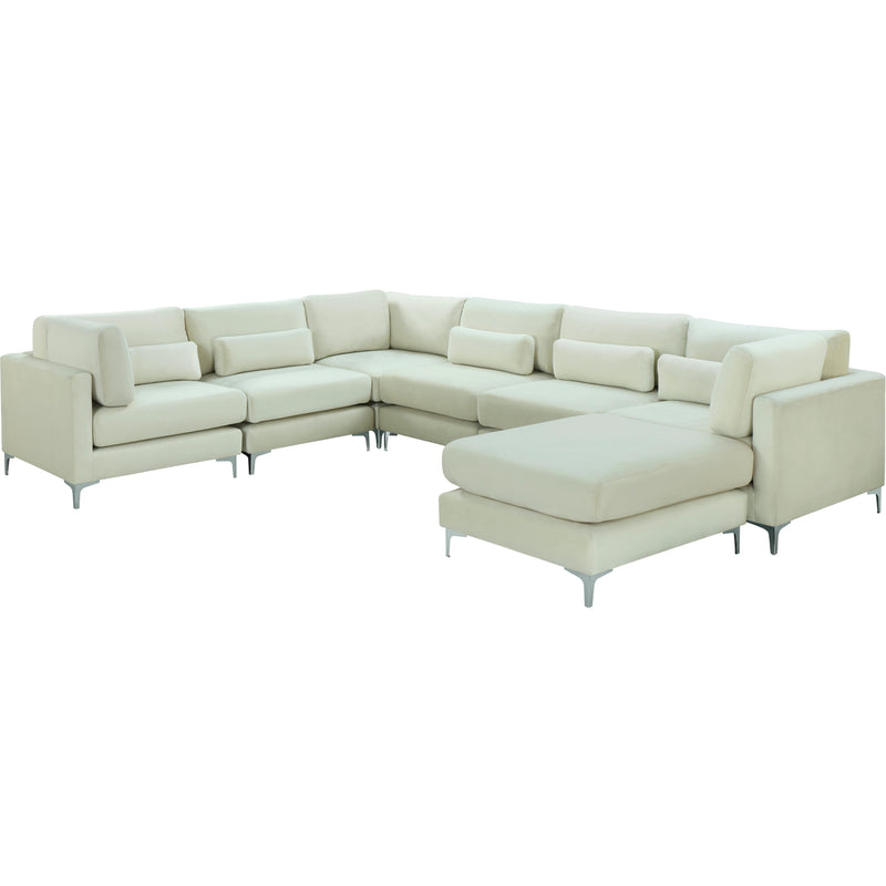 Meridian Julia Cream Velvet Modular Sectional (7 Boxes) IMAGE 2