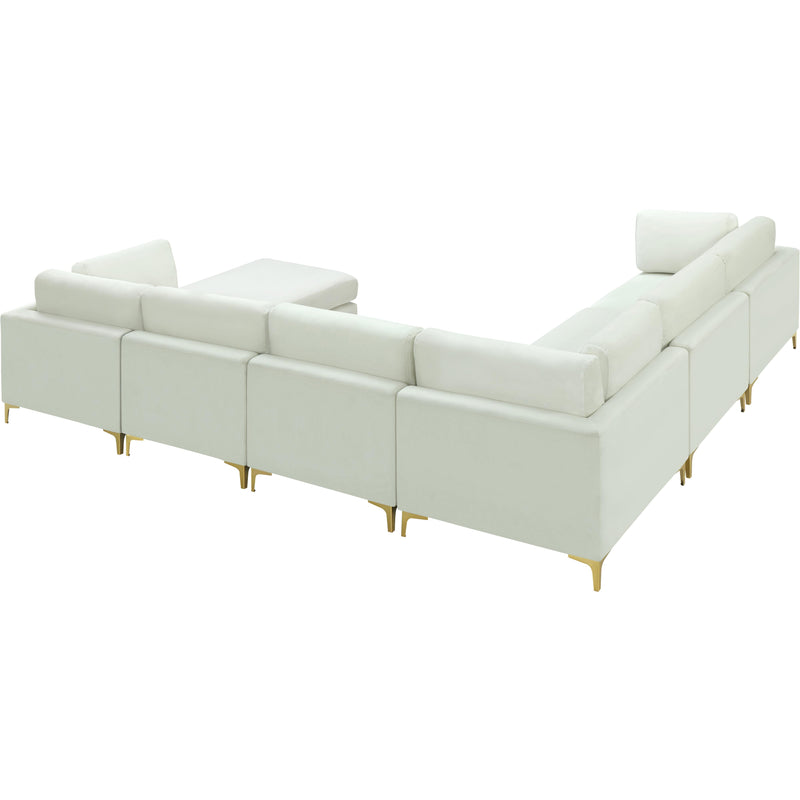 Meridian Julia Cream Velvet Modular Sectional (7 Boxes) IMAGE 5