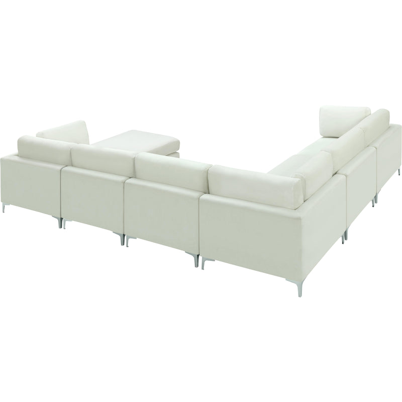 Meridian Julia Cream Velvet Modular Sectional (7 Boxes) IMAGE 6