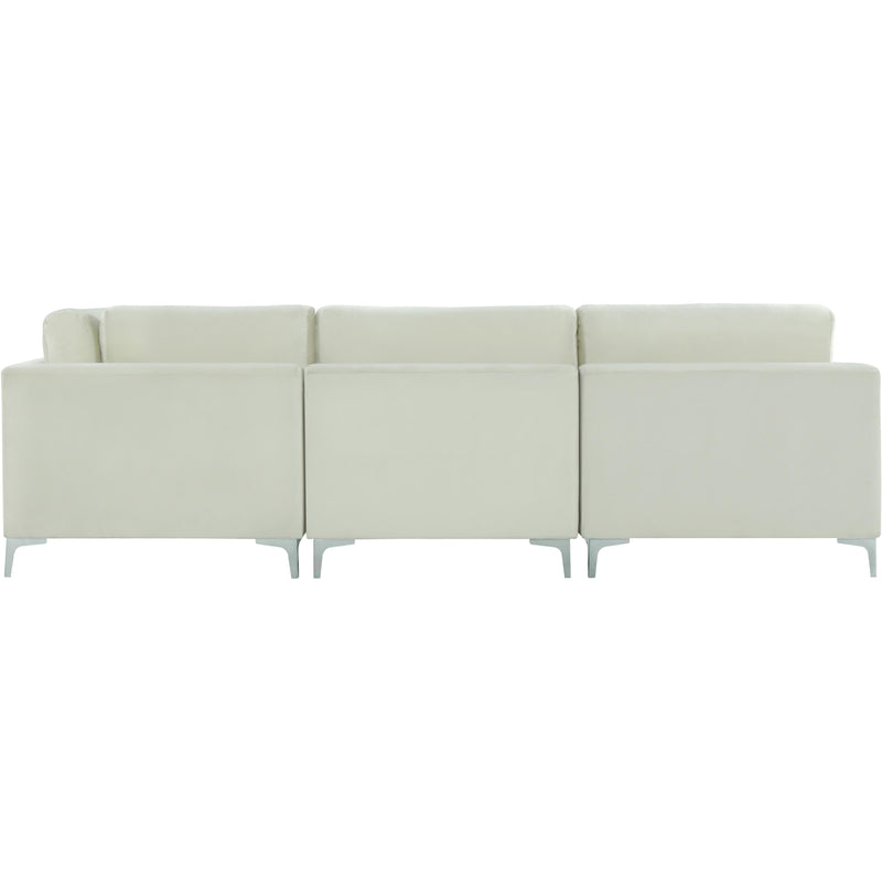 Meridian Julia Cream Velvet Modular Sectional (7 Boxes) IMAGE 8