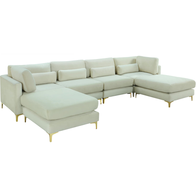 Meridian Julia Cream Velvet Modular Sectional (6 Boxes) IMAGE 1