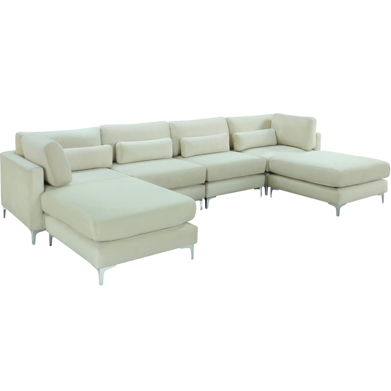 Meridian Julia Cream Velvet Modular Sectional (6 Boxes) IMAGE 2