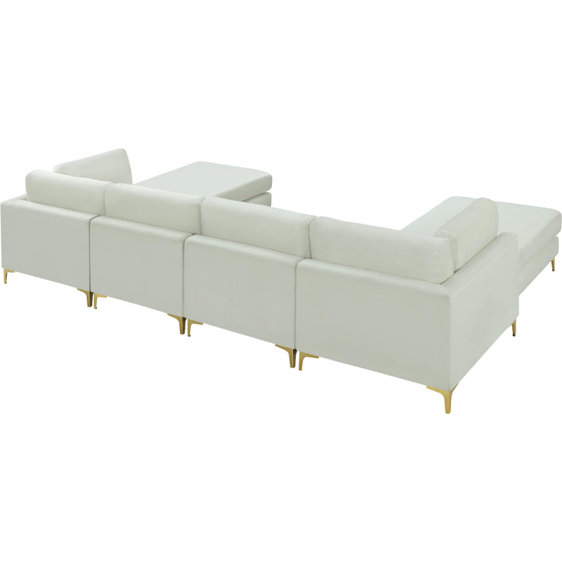 Meridian Julia Cream Velvet Modular Sectional (6 Boxes) IMAGE 5