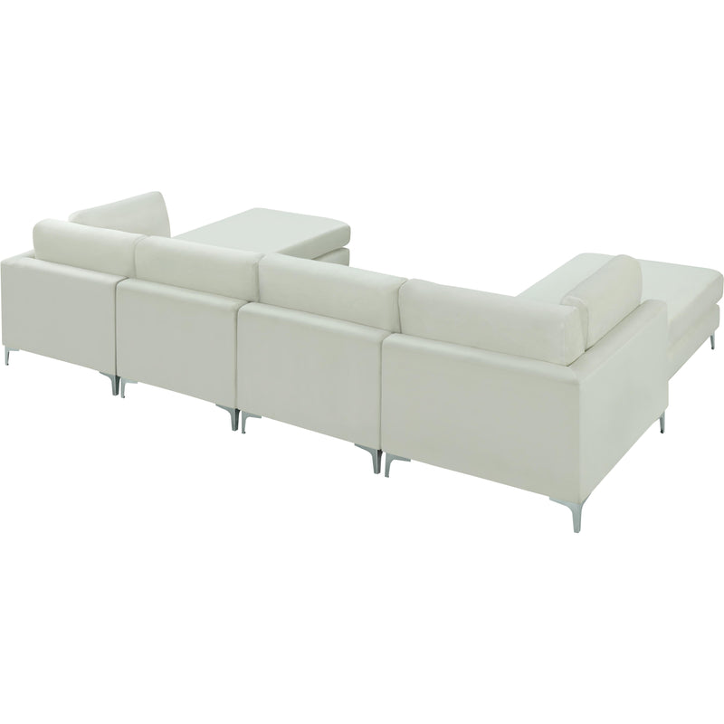 Meridian Julia Cream Velvet Modular Sectional (6 Boxes) IMAGE 6