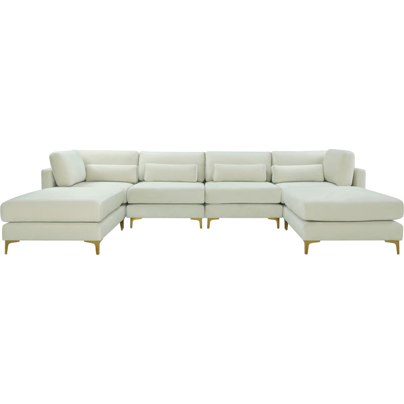 Meridian Julia Cream Velvet Modular Sectional (6 Boxes) IMAGE 7