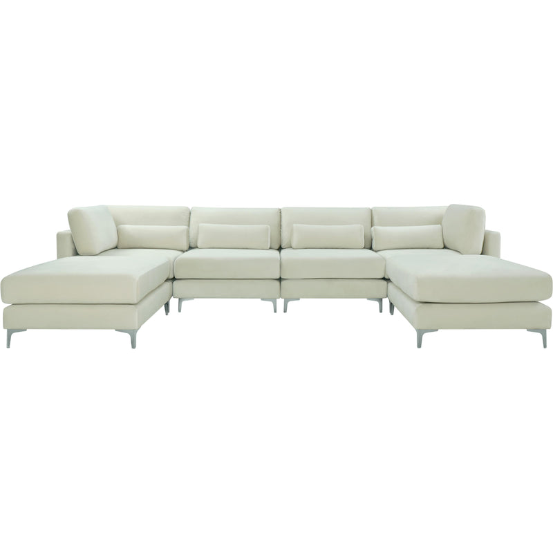 Meridian Julia Cream Velvet Modular Sectional (6 Boxes) IMAGE 8