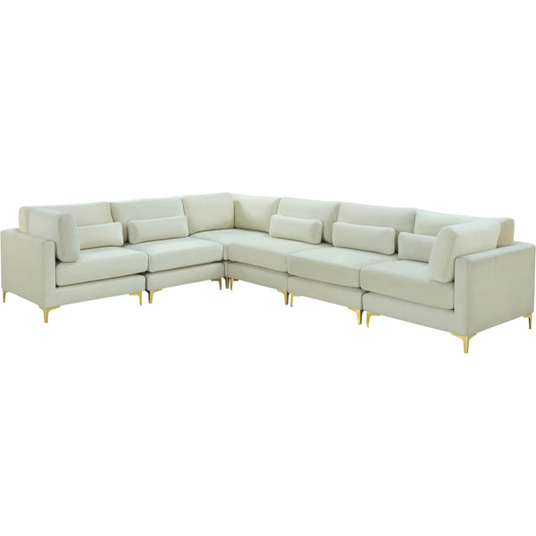 Meridian Julia Cream Velvet Modular Sectional (6 Boxes) IMAGE 1