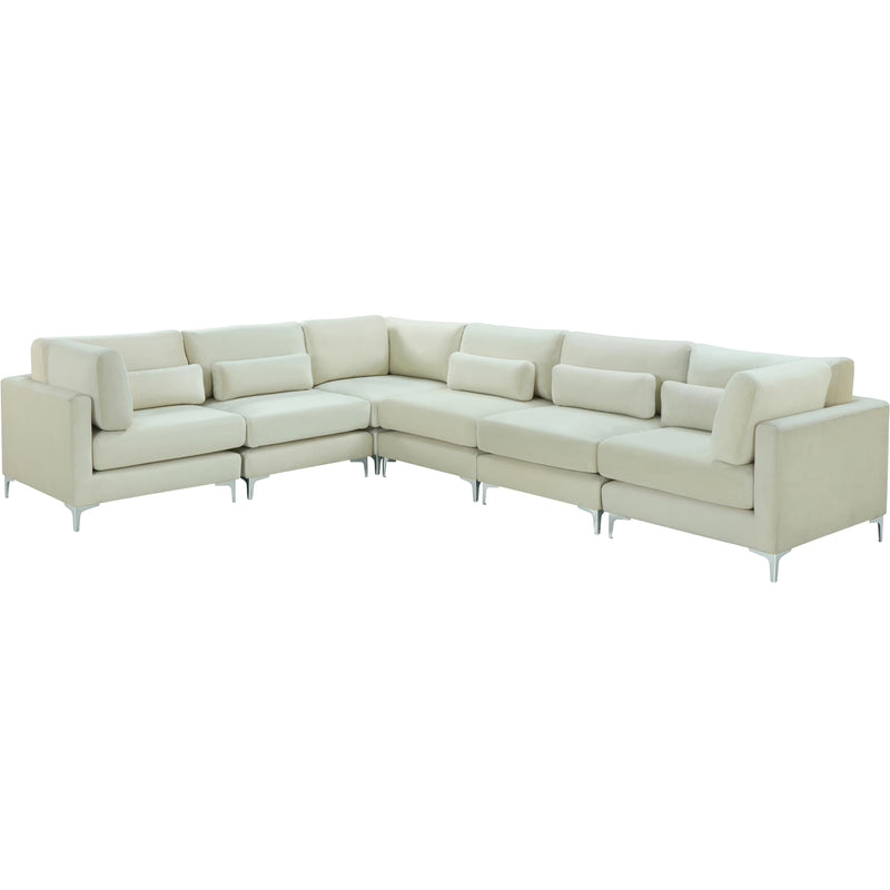 Meridian Julia Cream Velvet Modular Sectional (6 Boxes) IMAGE 2