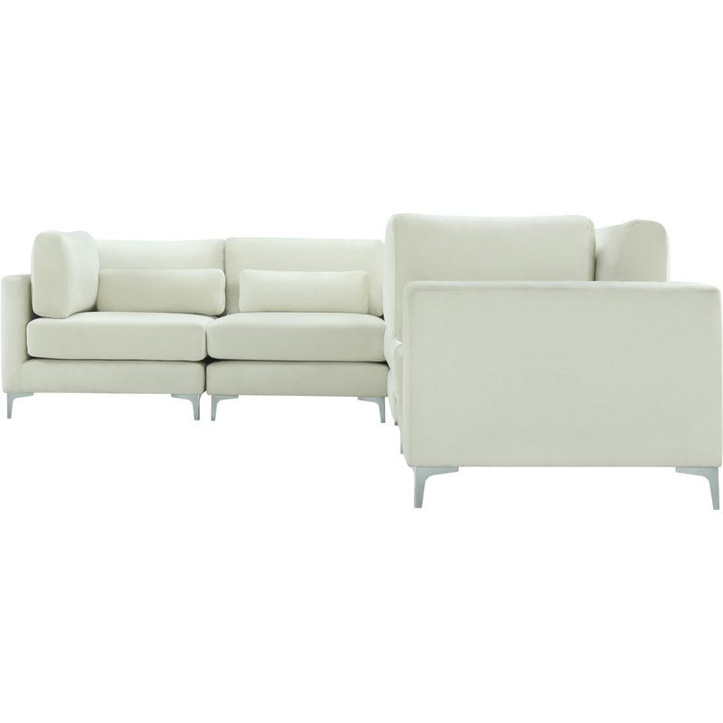 Meridian Julia Cream Velvet Modular Sectional (6 Boxes) IMAGE 4