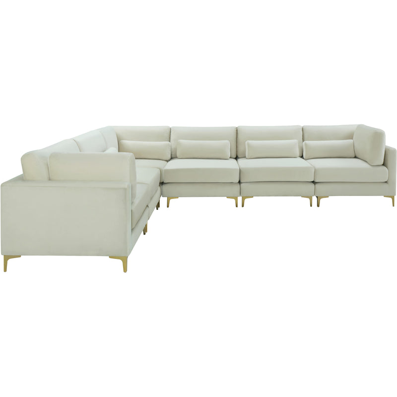 Meridian Julia Cream Velvet Modular Sectional (6 Boxes) IMAGE 5