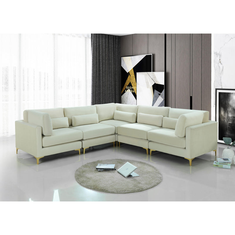 Meridian Julia Cream Velvet Modular Sectional (5 Boxes) IMAGE 10