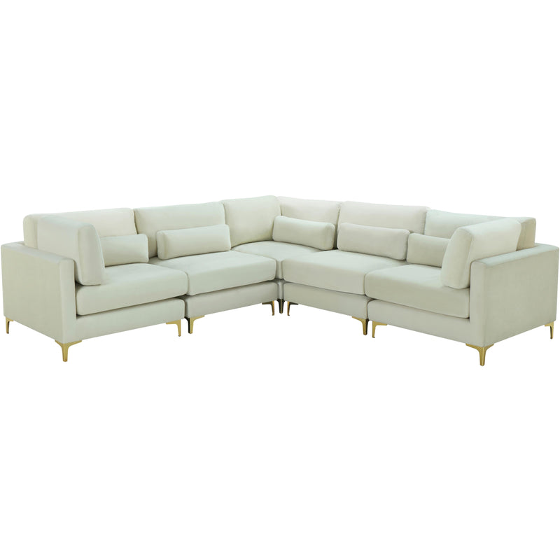 Meridian Julia Cream Velvet Modular Sectional (5 Boxes) IMAGE 1