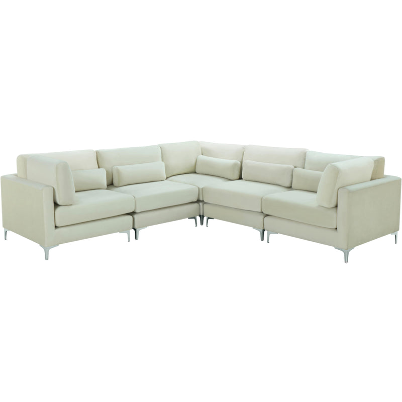 Meridian Julia Cream Velvet Modular Sectional (5 Boxes) IMAGE 2