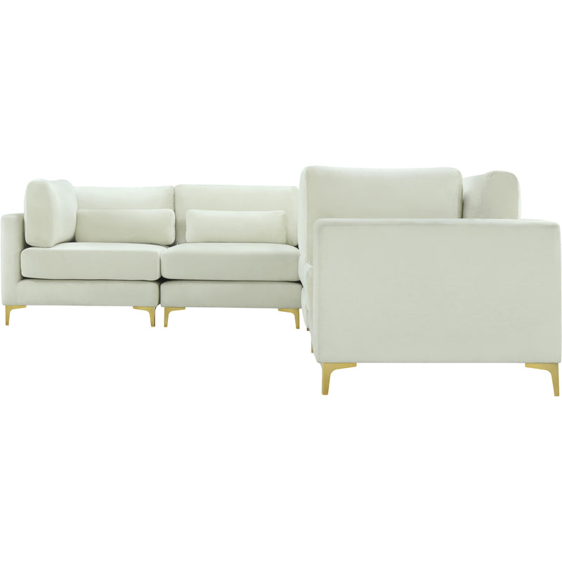 Meridian Julia Cream Velvet Modular Sectional (5 Boxes) IMAGE 3