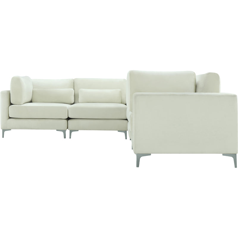 Meridian Julia Cream Velvet Modular Sectional (5 Boxes) IMAGE 4