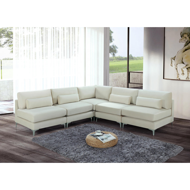 Meridian Julia Cream Velvet Modular Sectional (5 Boxes) IMAGE 14