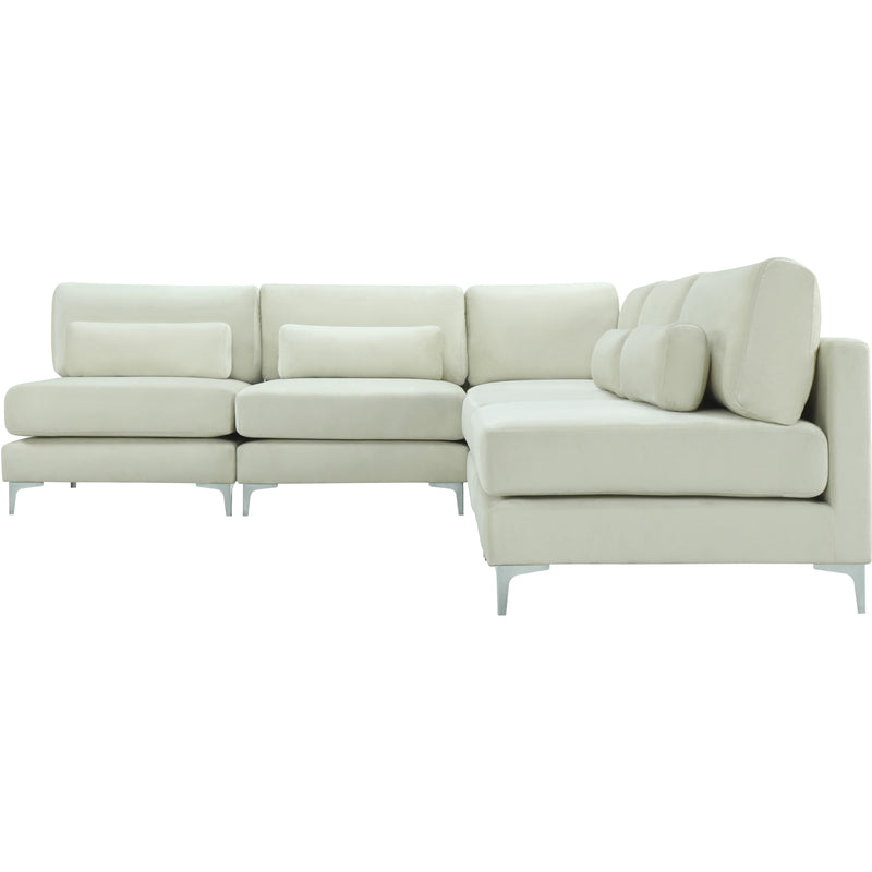 Meridian Julia Cream Velvet Modular Sectional (5 Boxes) IMAGE 6