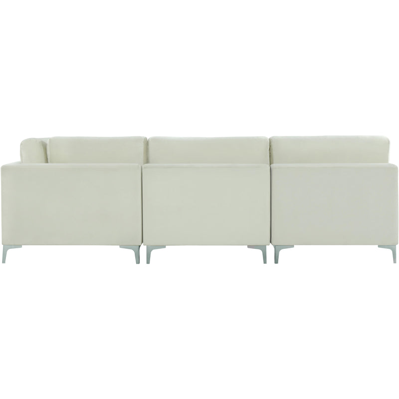 Meridian Julia Cream Velvet Modular Sectional (5 Boxes) IMAGE 8